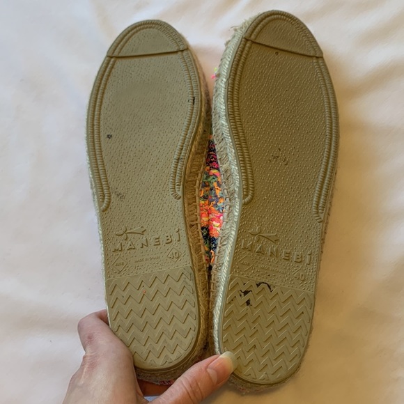 Manebi Ibiza Neon Tweed multicolor platform espadrilles 9 - Picture 9 of 10